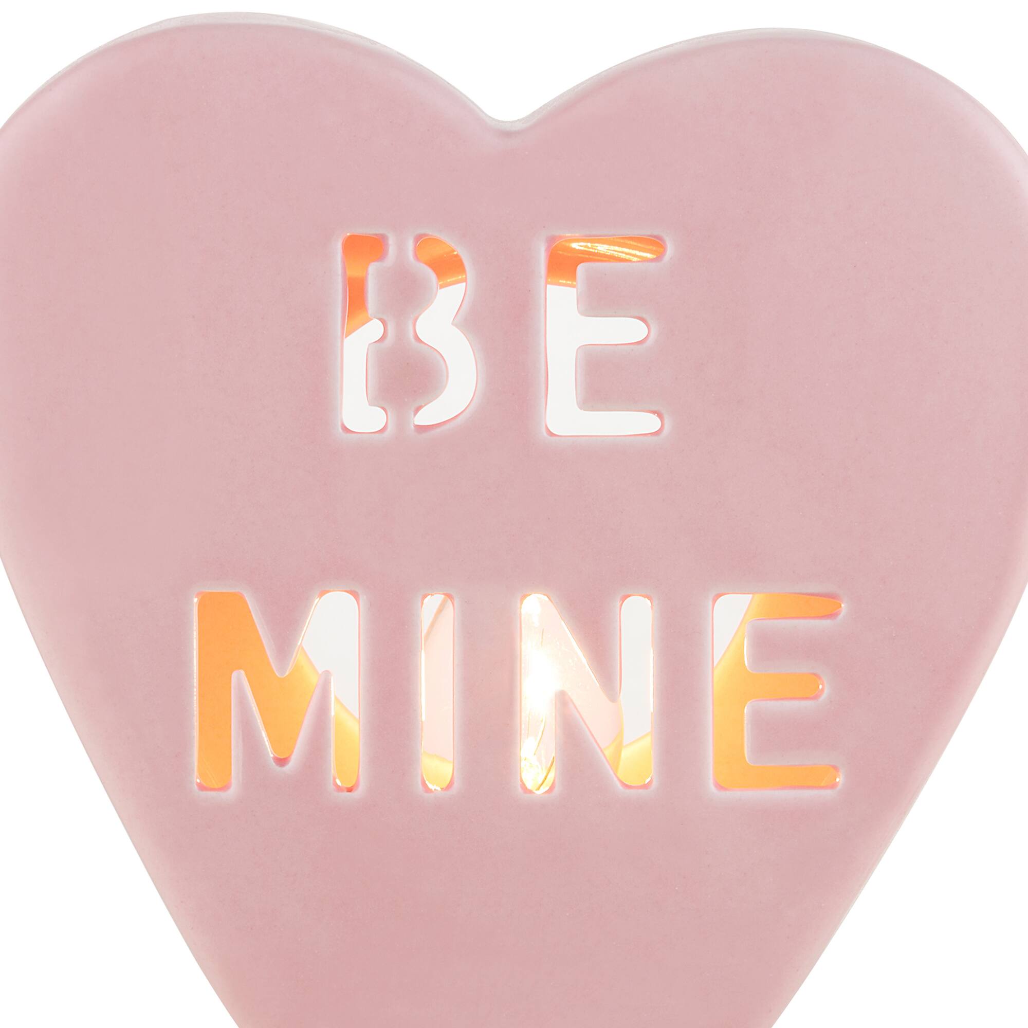 Miss Valentine Pink Ceramic Candy Heart Be Mine Nightlight